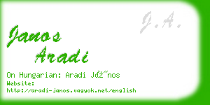janos aradi business card